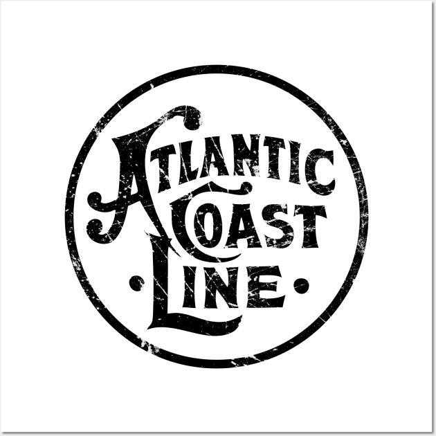 Distressed Atlantic Coast Line Railroad Wall Art by Railway Tees For All